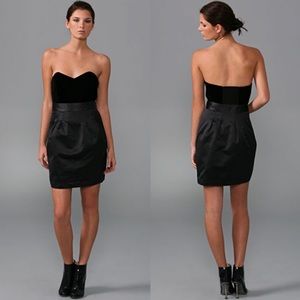 NWT Theory Chanesa Strapless Velvet Silk Dress